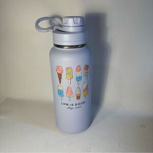 Life is Good stay cool ice pop ice cream Lavender 32 oz. Insulated Water Bottle